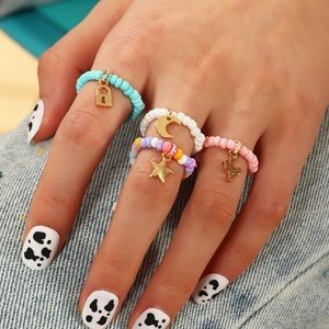 NEW (4) Stacking rings girls women Elastic
